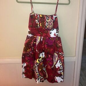 Juniors Dress Cotton Blend Size Medium Back Bow